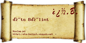 Áts Bálint névjegykártya